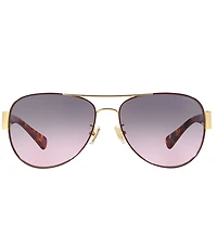 COACH Women's HC7059 58mm Violet Tortoise Aviator Sunglasses