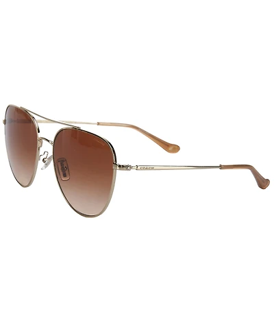 COACH Women's HC7182 56mm Aviator Sunglasses