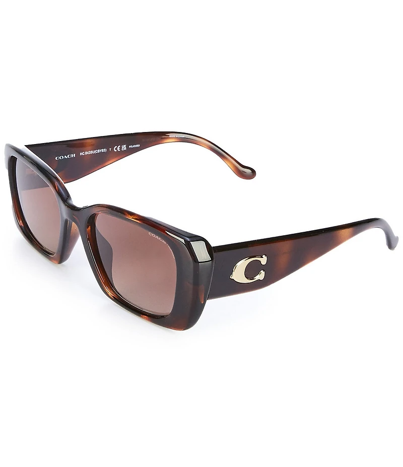 COACH Women's HC8435U 54mm Polarized Rectangle Sunglasses