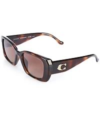 COACH Women's HC8435U 54mm Polarized Rectangle Sunglasses