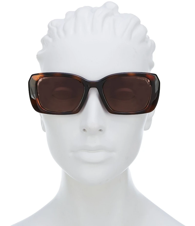 COACH Women's HC8435U 54mm Polarized Rectangle Sunglasses
