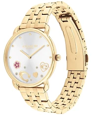 COACH Women's Heart and Crystal Embellished Elliot Quartz Analog Rose Gold Stainless Steel Bracelet Watch