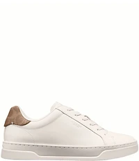 COACH Women's High Line Leather Canvas Logo Lace Up Sneakers