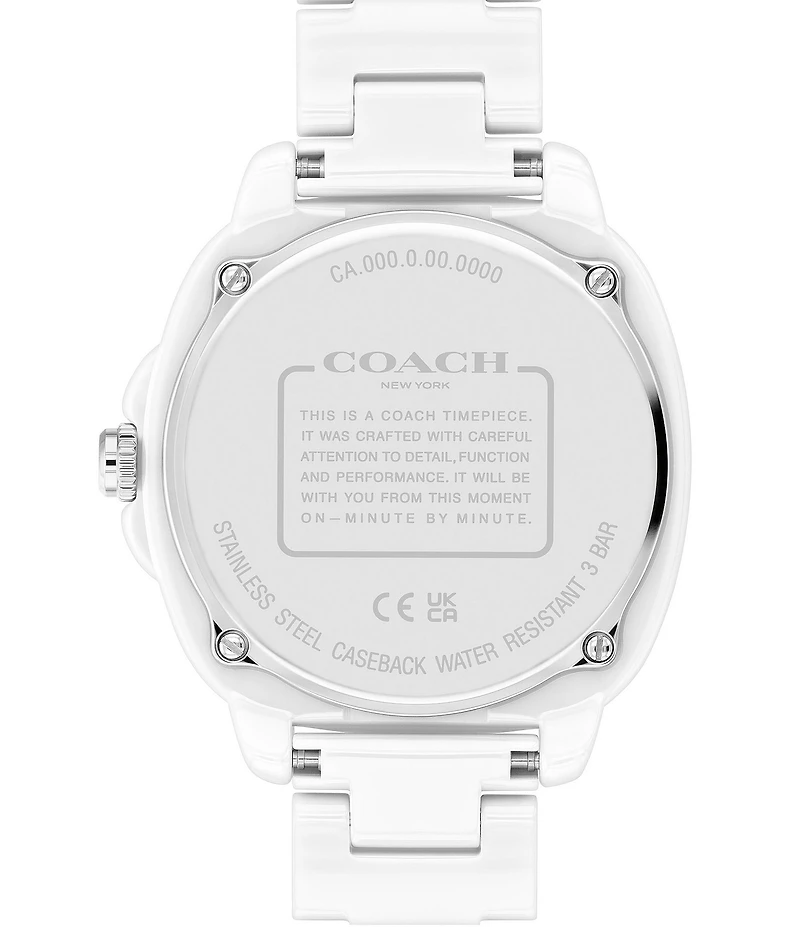 COACH Women's Kitt Quartz Analog Ceramic Bracelet Watch