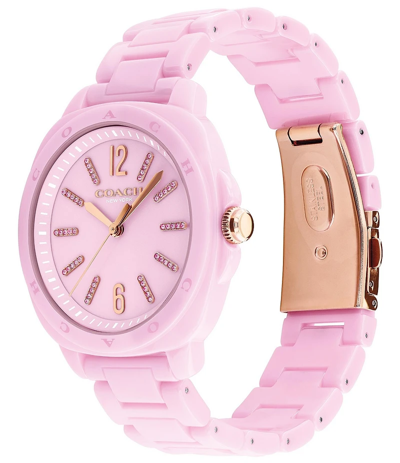 COACH Women's Kitt Quartz Analog Ceramic Bracelet Watch