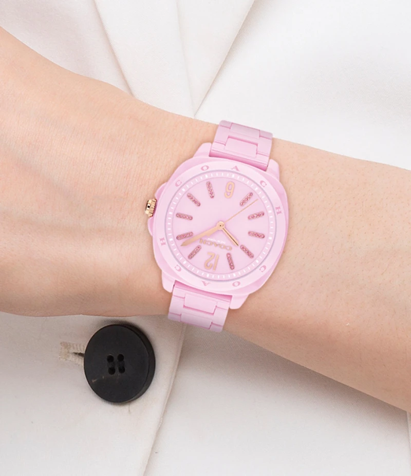 COACH Women's Kitt Quartz Analog Ceramic Bracelet Watch