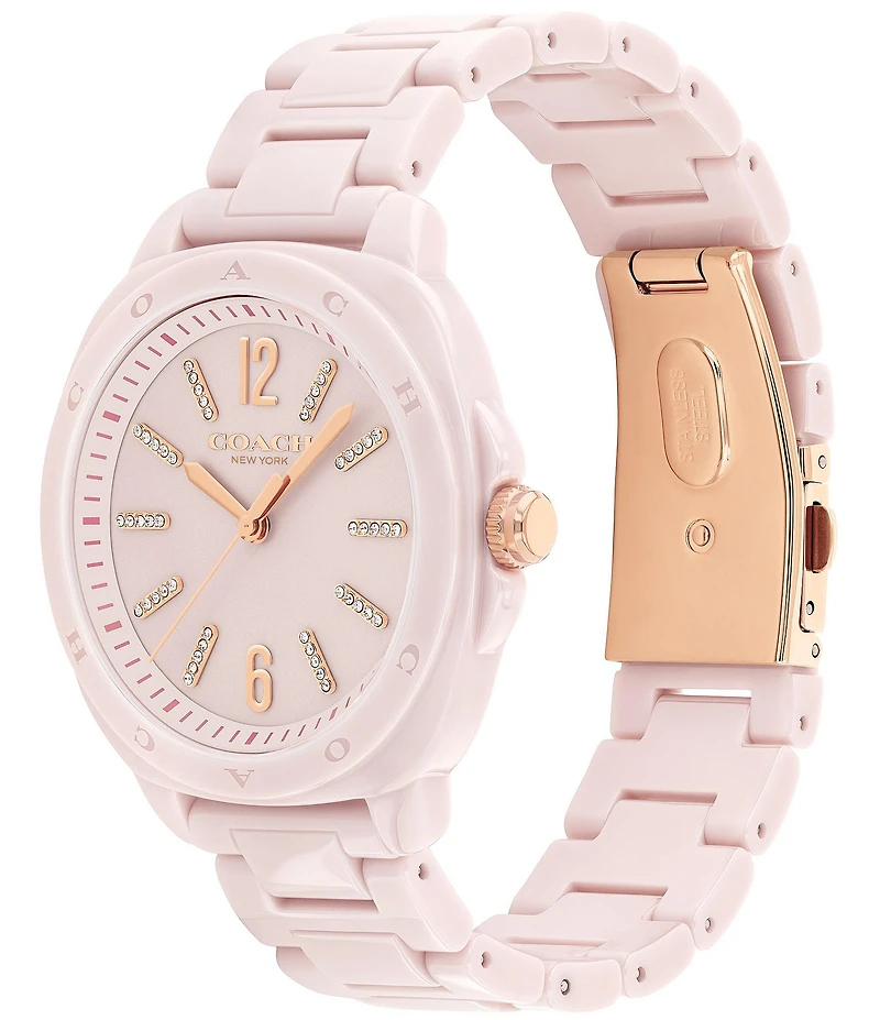 COACH Women's Kitt Quartz Analog Ceramic Bracelet Watch