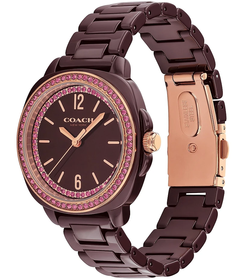 COACH Women's Kitt Quartz Analog Ceramic Bracelet Watch