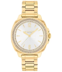 COACH Women's Kitt Quartz Analog Stainless Steel Rhinestone Bracelet Watch