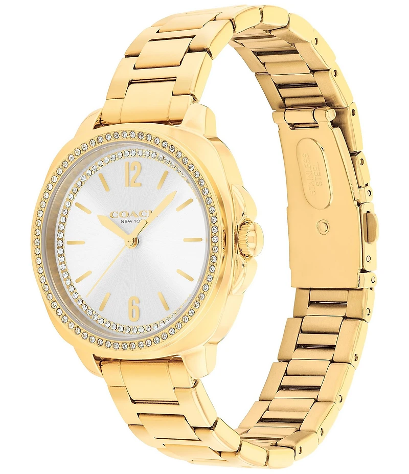 COACH Women's Kitt Quartz Analog Stainless Steel Rhinestone Bracelet Watch