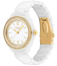 COACH Women's Kitt Quartz Analog White Ceramic Bracelet Watch