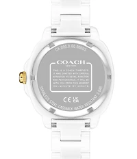 COACH Women's Kitt Quartz Analog White Ceramic Bracelet Watch