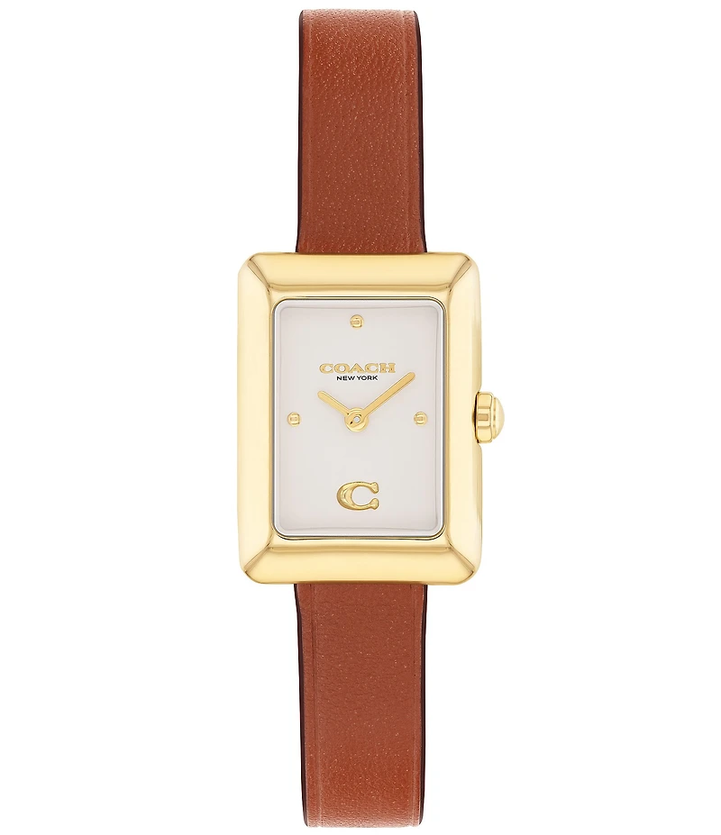 COACH Women's Mara Quartz Analog Saddle Leather Strap Watch
