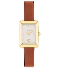 COACH Women's Mara Quartz Analog Saddle Leather Strap Watch