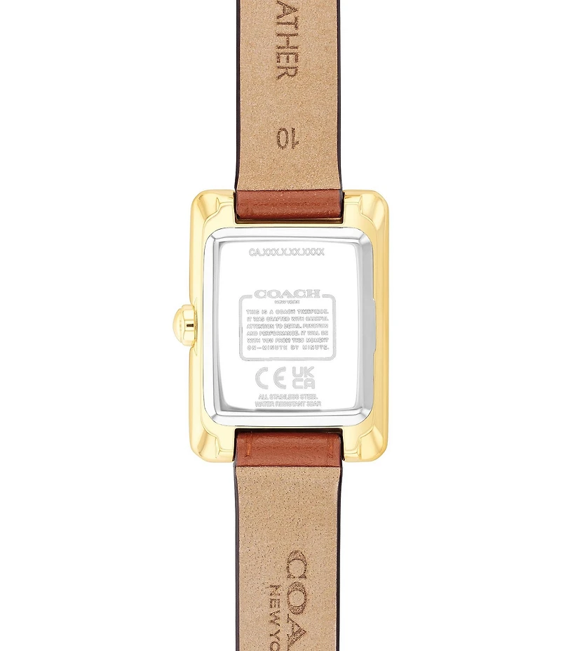 COACH Women's Mara Quartz Analog Saddle Leather Strap Watch