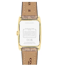 COACH Women's Reese Quartz Analog Tan Canvas Strap Watch