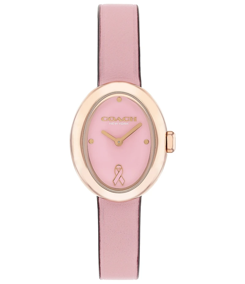 COACH Women's Sammy Quartz Analog Pink Leather Strap Watch
