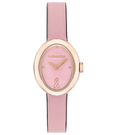 COACH Women's Sammy Quartz Analog Pink Leather Strap Watch