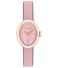 COACH Women's Sammy Quartz Analog Pink Leather Strap Watch
