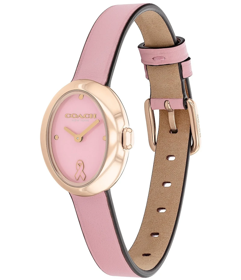 COACH Women's Sammy Quartz Analog Pink Leather Strap Watch