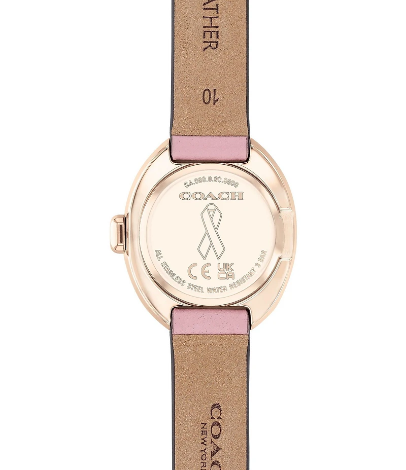 COACH Women's Sammy Quartz Analog Pink Leather Strap Watch