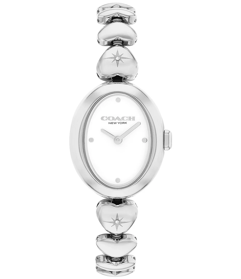 COACH Women's Sammy Quartz Analog Stainless Steel Heart Bracelet Watch
