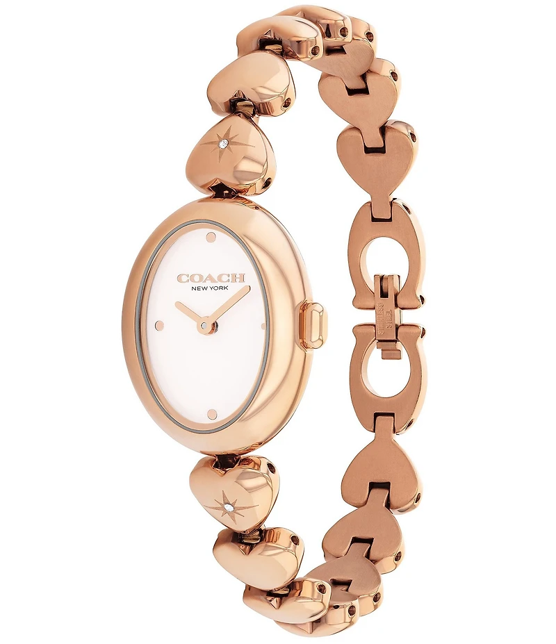 COACH Women's Sammy Quartz Analog Stainless Steel Heart Bracelet Watch