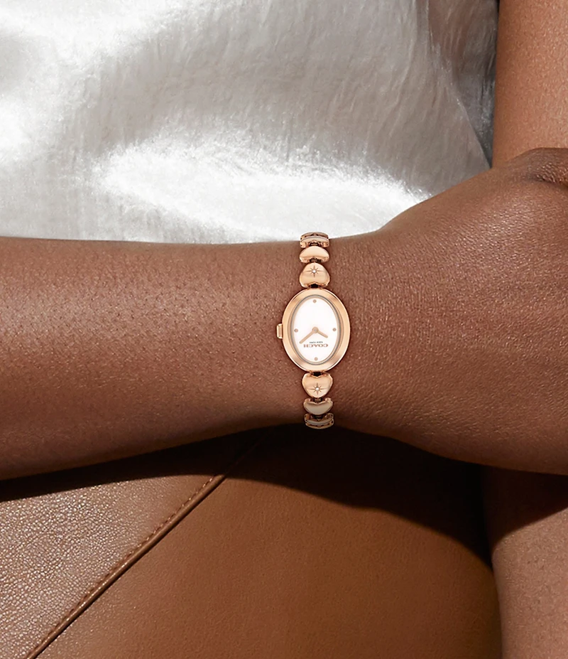COACH Women's Sammy Quartz Analog Stainless Steel Heart Bracelet Watch