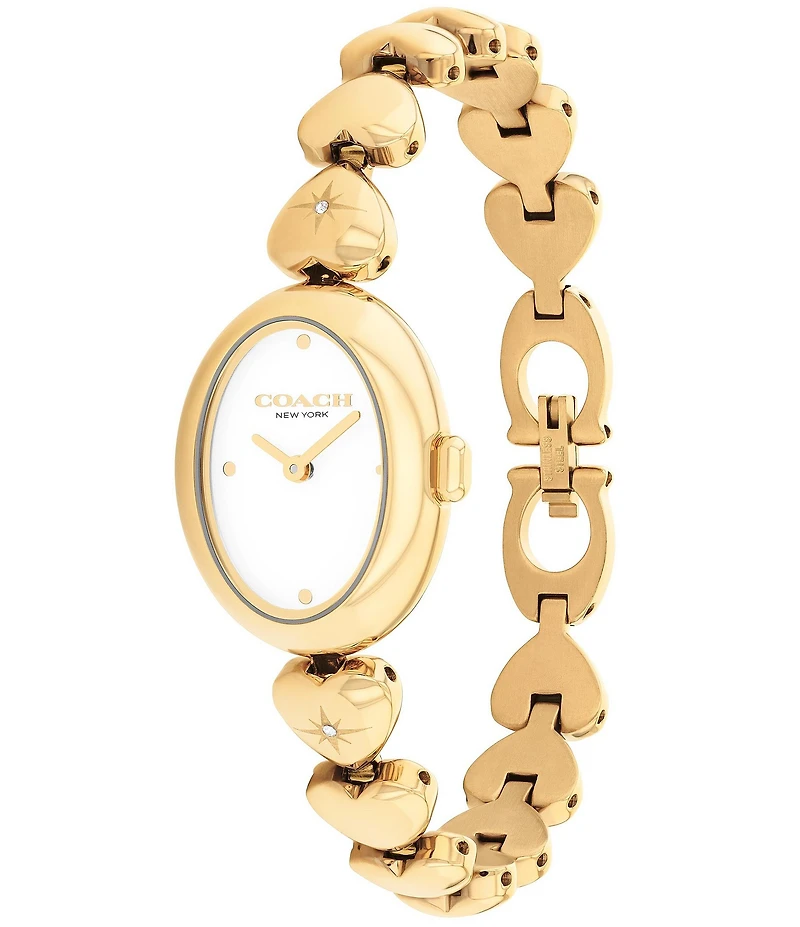 COACH Women's Sammy Quartz Analog Stainless Steel Heart Bracelet Watch