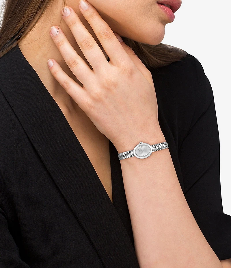 COACH Women's Sammy Quartz Analog Stainless Steel Mesh Bracelet Watch