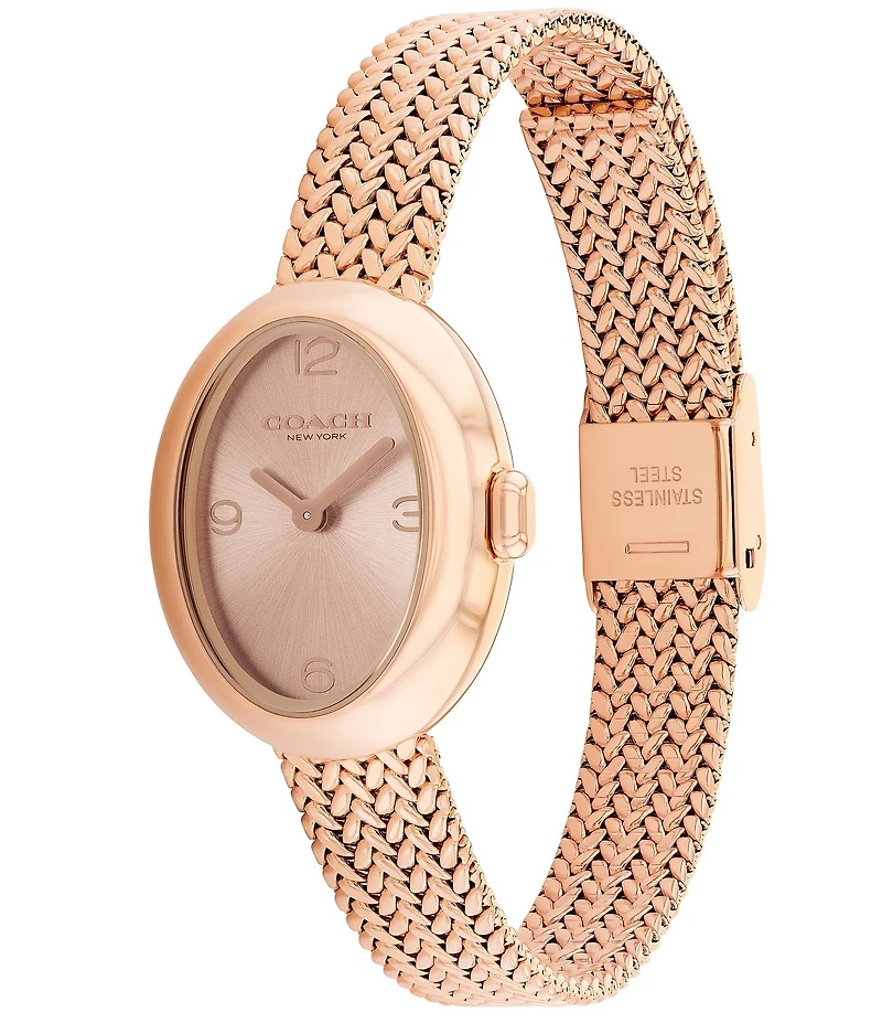 COACH Women's Sammy Quartz Analog Stainless Steel Mesh Bracelet Watch