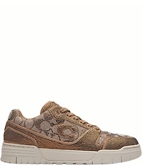 COACH Women's Soho All Over Crystal Signature Jacquard Logo Lace Up Sneakers