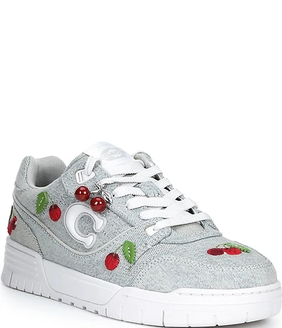 COACH Women's Soho Cherry Denim Charm Ornament Detail Sneakers