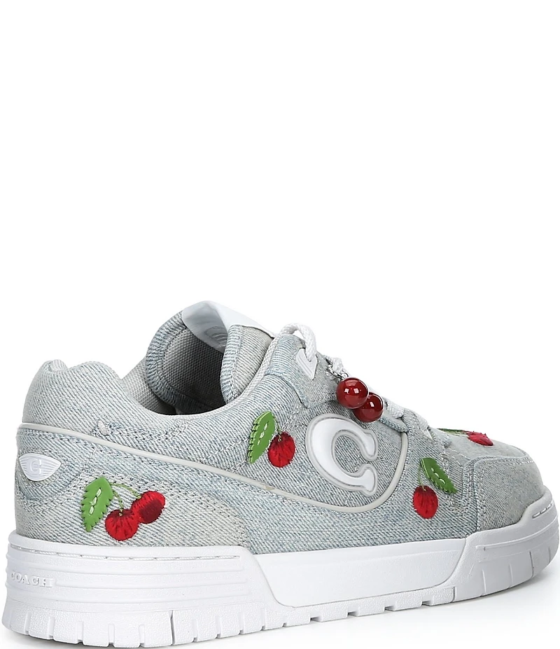COACH Women's Soho Cherry Denim Charm Ornament Detail Sneakers