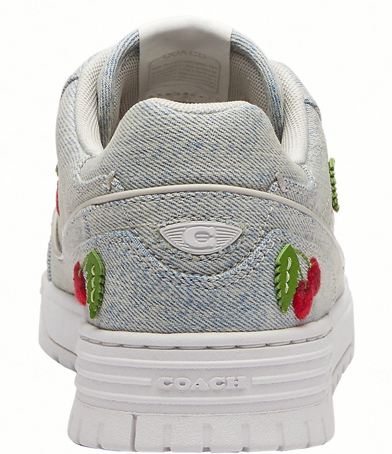 COACH Women's Soho Cherry Denim Charm Ornament Detail Sneakers