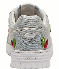 COACH Women's Soho Cherry Denim Charm Ornament Detail Sneakers