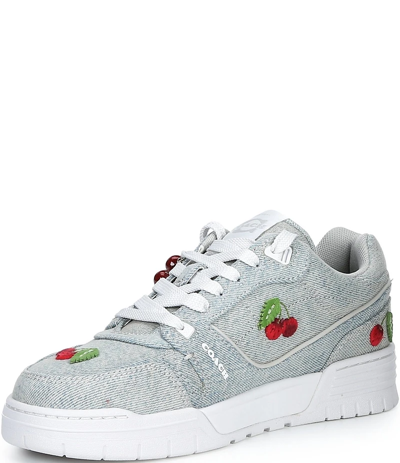 COACH Women's Soho Cherry Denim Charm Ornament Detail Sneakers