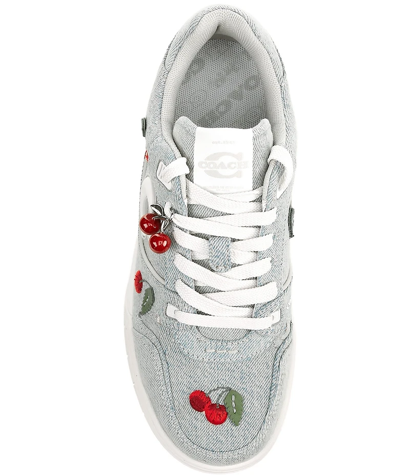 COACH Women's Soho Cherry Denim Charm Ornament Detail Sneakers