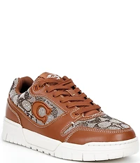 COACH Women's Soho Crystal Signature Jacquard Logo Lace Up Sneakers