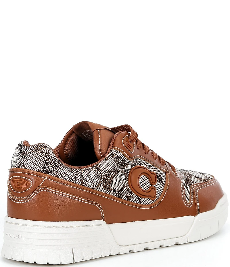 COACH Women's Soho Crystal Signature Jacquard Logo Lace Up Sneakers
