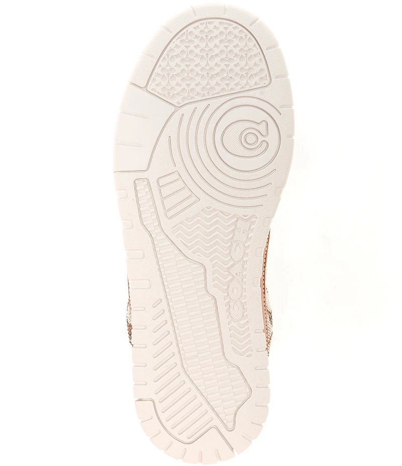 COACH Women's Soho Crystal Signature Jacquard Logo Lace Up Sneakers