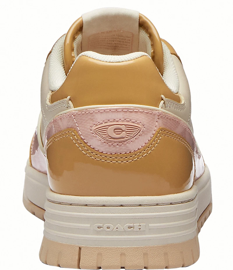 COACH Women's Soho Patent Signature Coated Canvas Lace Up Sneakers