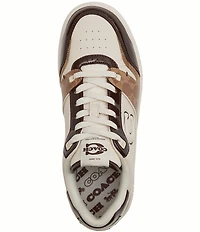 COACH Women's Soho Patent Signature Coated Canvas Lace Up Sneakers