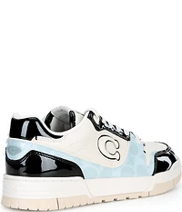 COACH Women's Soho Patent Signature Coated Canvas Lace Up Sneakers