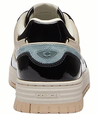 COACH Women's Soho Patent Signature Coated Canvas Lace Up Sneakers