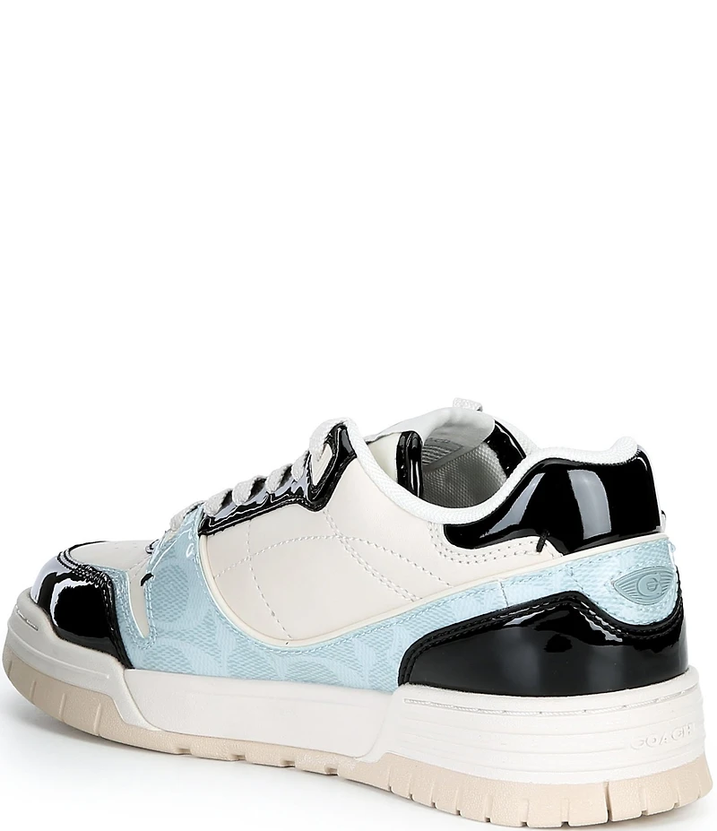 COACH Women's Soho Patent Signature Coated Canvas Lace Up Sneakers