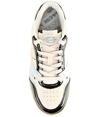 COACH Women's Soho Patent Signature Coated Canvas Lace Up Sneakers