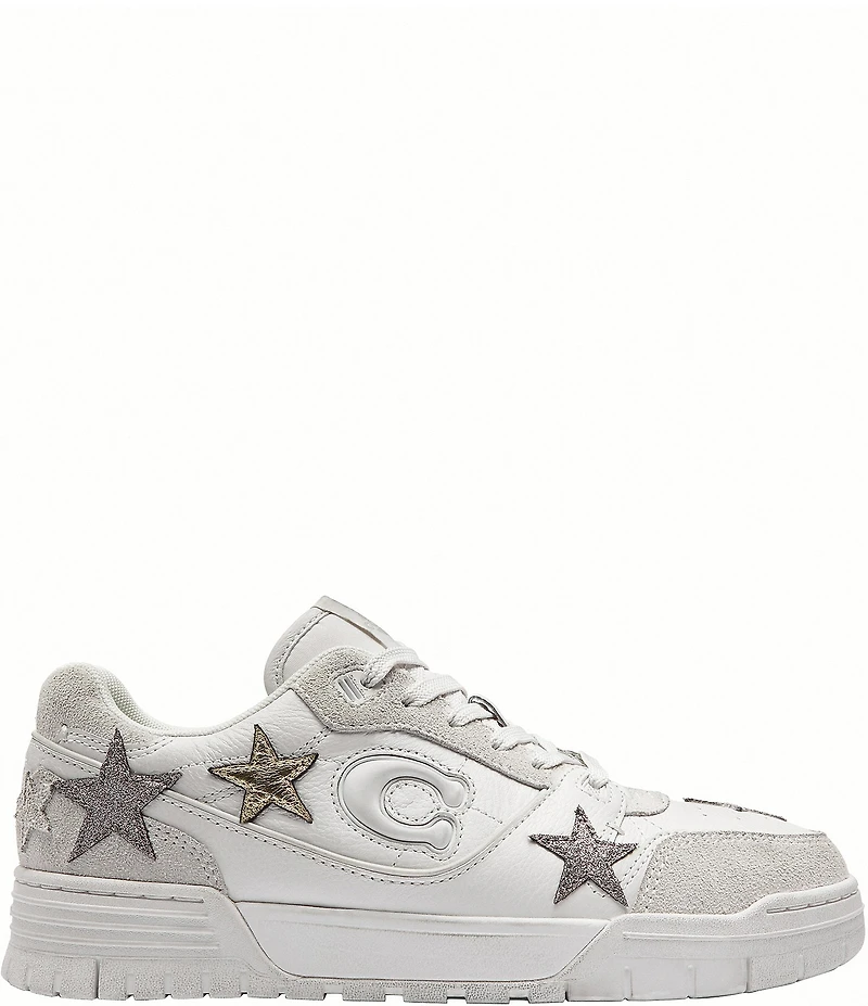 COACH Women's Soho Star Leather and Suede Lace Up Sneakers