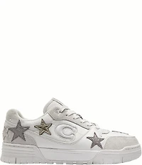 COACH Women's Soho Star Leather and Suede Lace Up Sneakers