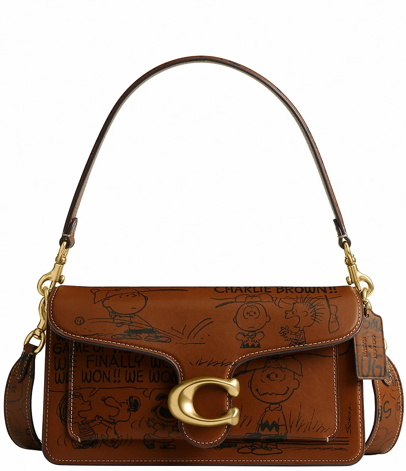 COACH x Peanuts Tabby Shoulder 26 with Newspaper Print